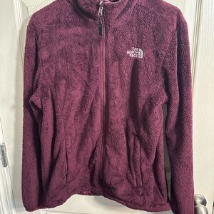 The North Face Maroon Fleece Jacket, size large **SEE PICS, READ DESCRIPTION